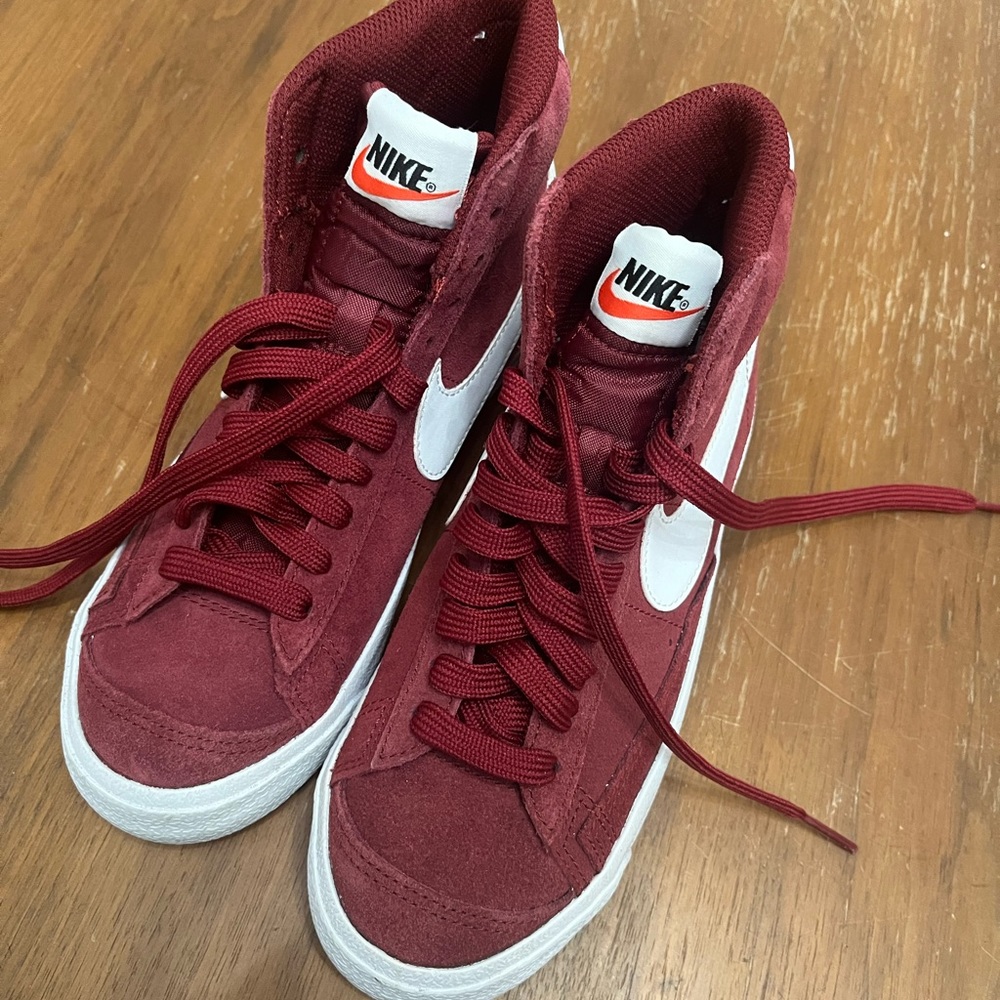 Red high top Nikes